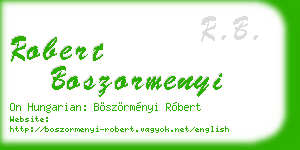 robert boszormenyi business card