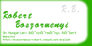 robert boszormenyi business card